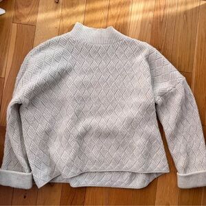 Grey Chunky Knit Sweater Medium Small Organic Cotton Wool Silk Frankie James St